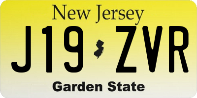 NJ license plate J19ZVR