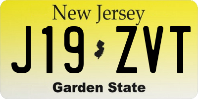 NJ license plate J19ZVT