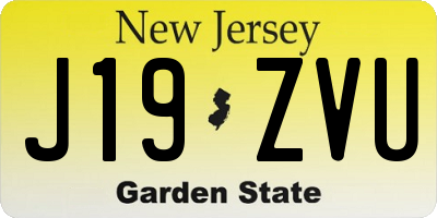 NJ license plate J19ZVU