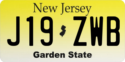 NJ license plate J19ZWB