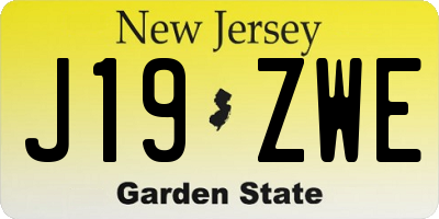 NJ license plate J19ZWE
