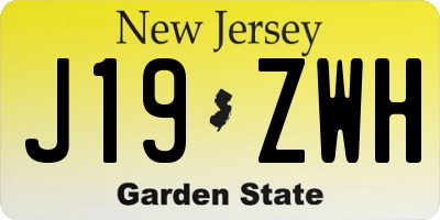 NJ license plate J19ZWH