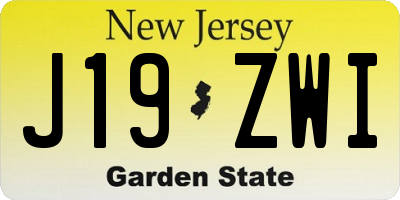 NJ license plate J19ZWI