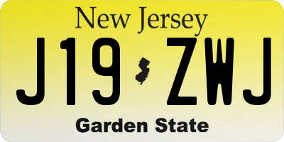 NJ license plate J19ZWJ