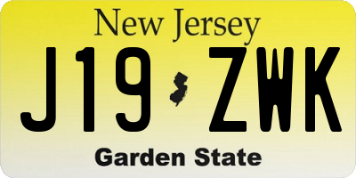 NJ license plate J19ZWK