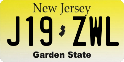 NJ license plate J19ZWL