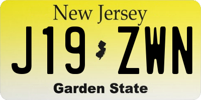 NJ license plate J19ZWN