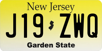 NJ license plate J19ZWQ