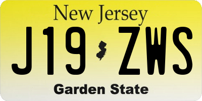 NJ license plate J19ZWS