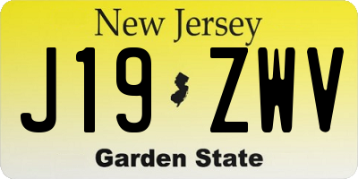 NJ license plate J19ZWV