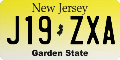 NJ license plate J19ZXA