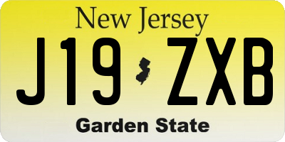 NJ license plate J19ZXB