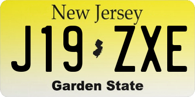 NJ license plate J19ZXE