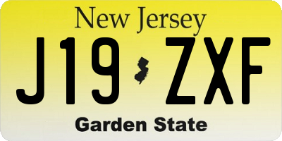 NJ license plate J19ZXF