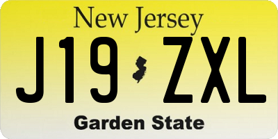 NJ license plate J19ZXL