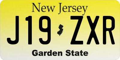NJ license plate J19ZXR