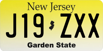 NJ license plate J19ZXX