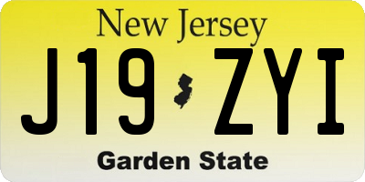 NJ license plate J19ZYI