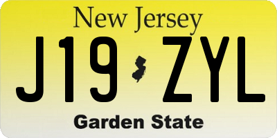 NJ license plate J19ZYL