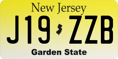 NJ license plate J19ZZB