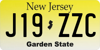 NJ license plate J19ZZC