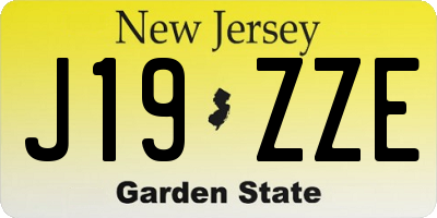NJ license plate J19ZZE