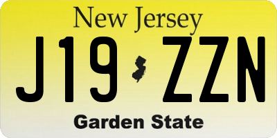 NJ license plate J19ZZN