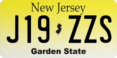 NJ license plate J19ZZS