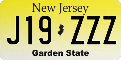 NJ license plate J19ZZZ