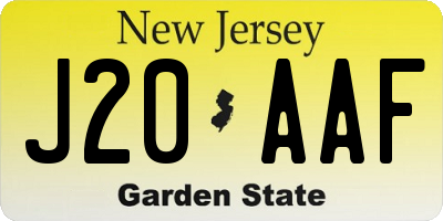 NJ license plate J20AAF