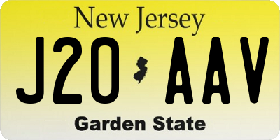 NJ license plate J20AAV