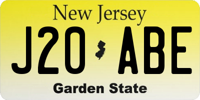 NJ license plate J20ABE