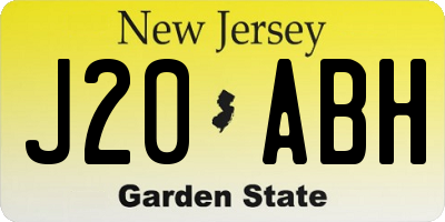 NJ license plate J20ABH
