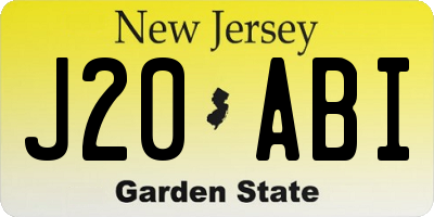 NJ license plate J20ABI