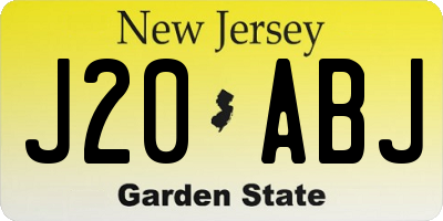 NJ license plate J20ABJ