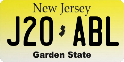 NJ license plate J20ABL