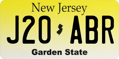 NJ license plate J20ABR