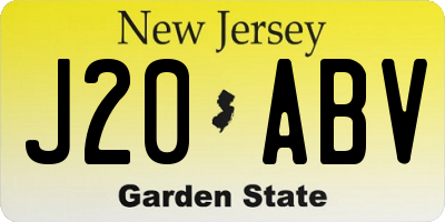 NJ license plate J20ABV