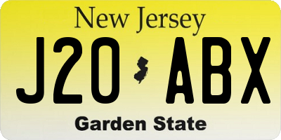 NJ license plate J20ABX