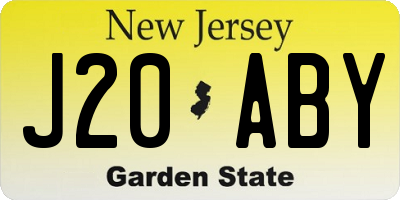 NJ license plate J20ABY