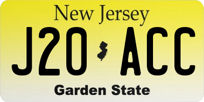 NJ license plate J20ACC