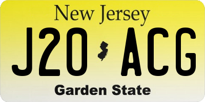 NJ license plate J20ACG