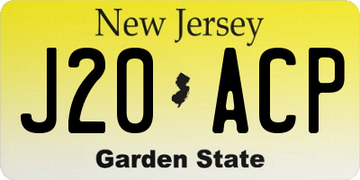 NJ license plate J20ACP