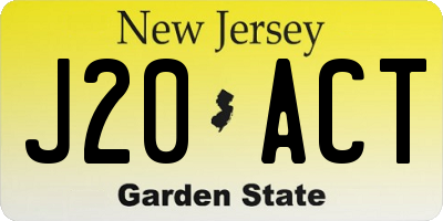 NJ license plate J20ACT
