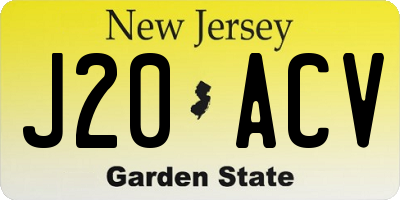 NJ license plate J20ACV