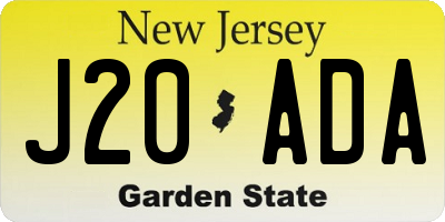 NJ license plate J20ADA