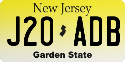 NJ license plate J20ADB