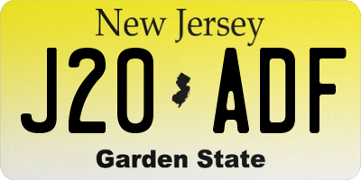 NJ license plate J20ADF