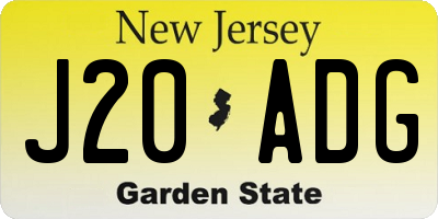 NJ license plate J20ADG