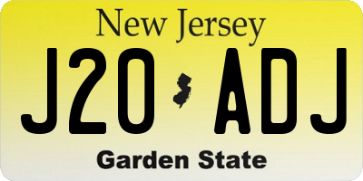 NJ license plate J20ADJ